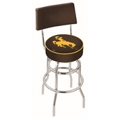 L7C4 - Chrome Double Ring Wyoming Swivel Bar Stool with a Back by Holland Bar Stool Company