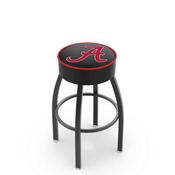 L8B1 - 4 Alabama Cushion Seat with Black Wrinkle Base Swivel Bar Stool by Holland Bar Stool Company (ALogo), L8B1AL-A