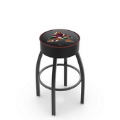 L8B1 - 4 Arizona Coyotes Cushion Seat with Black Wrinkle Base Swivel Bar Stool by Holland Bar Stool Company
