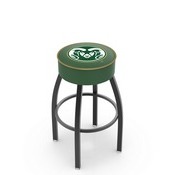 L8B1 - 4 Colorado State Cushion Seat with Black Wrinkle Base Swivel Bar Stool by Holland Bar Stool Company