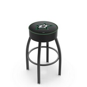L8B1 - 4 Dallas Stars Cushion Seat with Black Wrinkle Base Swivel Bar Stool by Holland Bar Stool Company
