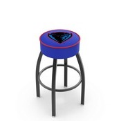 L8B1 - 4 DePaul Cushion Seat with Black Wrinkle Base Swivel Bar Stool by Holland Bar Stool Company