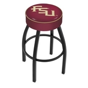 L8B1 - 4 Florida State (Script) Cushion Seat with Black Wrinkle Base Swivel Bar Stool by Holland Bar Stool Company
