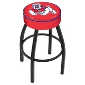 L8B1 - 4 Fresno State Cushion Seat with Black Wrinkle Base Swivel Bar Stool by Holland Bar Stool Company