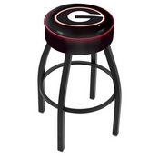 L8B1 - 4 Georgia G Cushion Seat with Black Wrinkle Base Swivel Bar Stool by Holland Bar Stool Company