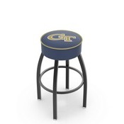 L8B1 - 4 Georgia Tech Cushion Seat with Black Wrinkle Base Swivel Bar Stool by Holland Bar Stool Company
