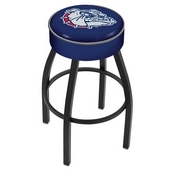 L8B1 - 4 Gonzaga Cushion Seat with Black Wrinkle Base Swivel Bar Stool by Holland Bar Stool Company