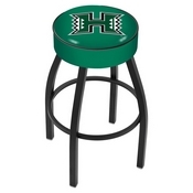 L8B1 - 4 Hawaii Cushion Seat with Black Wrinkle Base Swivel Bar Stool by Holland Bar Stool Company