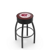 L8B1 - 4 Indian Motorcycle Cushion Seat with Black Wrinkle Base Swivel Bar Stool by Holland Bar Stool Company