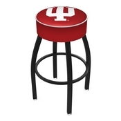 L8B1 - 4 Indiana Cushion Seat with Black Wrinkle Base Swivel Bar Stool by Holland Bar Stool Company