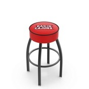 L8B1 - 4 Louisiana-Lafayette Cushion Seat with Black Wrinkle Base Swivel Bar Stool by Holland Bar Stool Company