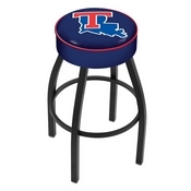 L8B1 - 4 Louisiana Tech Cushion Seat with Black Wrinkle Base Swivel Bar Stool by Holland Bar Stool Company