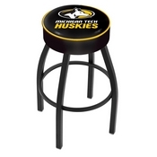 L8B1 - 4 Michigan Tech Cushion Seat with Black Wrinkle Base Swivel Bar Stool by Holland Bar Stool Company