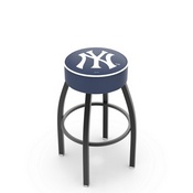 L8B1 New York Yankees Swivel Stool with Black Wrinkle Finish by HBS, AGS-L8B125MLBNYY