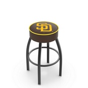 L8B1 San Diego Padres Swivel Stool with Black Wrinkle Finish by HBS, AGS-L8B125MLBSDP