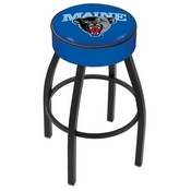 L8B1 - 4 Maine Cushion Seat with Black Wrinkle Base Swivel Bar Stool by Holland Bar Stool Company