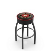 L8B1 - 4 U.S. Marines Cushion Seat with Black Wrinkle Base Swivel Bar Stool by Holland Bar Stool Company