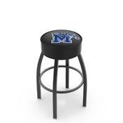 L8B1 - 4 Memphis Cushion Seat with Black Wrinkle Base Swivel Bar Stool by Holland Bar Stool Company