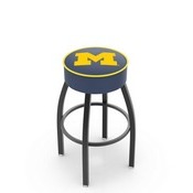 L8B1 - 4 Michigan Cushion Seat with Black Wrinkle Base Swivel Bar Stool by Holland Bar Stool Company