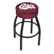 L8B1 - 4 Montana Cushion Seat with Black Wrinkle Base Swivel Bar Stool by Holland Bar Stool Company