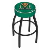 L8B1 - 4 Marshall Cushion Seat with Black Wrinkle Base Swivel Bar Stool by Holland Bar Stool Company