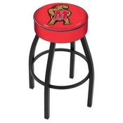 L8B1 - 4 Maryland Cushion Seat with Black Wrinkle Base Swivel Bar Stool by Holland Bar Stool Company