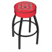 L8B1 - 4 North Carolina State Cushion Seat with Black Wrinkle Base Swivel Bar Stool by Holland Bar Stool Company