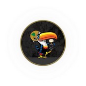 L8B1 Notre Dame - Guinness (Toucan) Swivel Stool with Black Wrinkle Finish by Holland Bar Stool Co., AGS-L8B125ND-Guin-Tcn