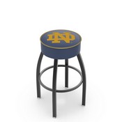 L8B1 - 4 Notre Dame (ND) Cushion Seat with Black Wrinkle Base Swivel Bar Stool by Holland Bar Stool Company