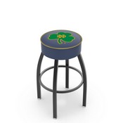 L8B1 - 4 Notre Dame (Shamrock) Cushion Seat with Black Wrinkle Base Swivel Bar Stool by Holland Bar Stool Company