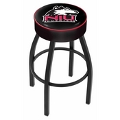 L8B1 - 4 Northern Illinois Cushion Seat with Black Wrinkle Base Swivel Bar Stool by Holland Bar Stool Company