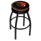 L8B1 - 4 Oregon State Cushion Seat with Black Wrinkle Base Swivel Bar Stool by Holland Bar Stool Company