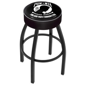 L8B1 - 4 POW/MIA Cushion Seat with Black Wrinkle Base Swivel Bar Stool by Holland Bar Stool Company