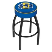 L8B1 - 4 South Dakota State Cushion Seat with Black Wrinkle Base Swivel Bar Stool by Holland Bar Stool Company