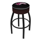 L8B1 - 4 Southern Illinois Cushion Seat with Black Wrinkle Base Swivel Bar Stool by Holland Bar Stool Company