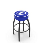 L8B1 - 4 Tampa Bay Lightning Cushion Seat with Black Wrinkle Base Swivel Bar Stool by Holland Bar Stool Company