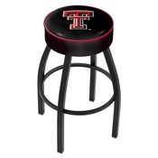 L8B1 - 4 Texas Tech Cushion Seat with Black Wrinkle Base Swivel Bar Stool by Holland Bar Stool Company