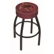 L8B1 - 4 Texas State Cushion Seat with Black Wrinkle Base Swivel Bar Stool by Holland Bar Stool Company