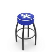 L8B1 - 4 Kentucky UK Cushion Seat with Black Wrinkle Base Swivel Bar Stool by Holland Bar Stool Company