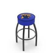 L8B1 - 4 Kentucky Wildcat Cushion Seat with Black Wrinkle Base Swivel Bar Stool by Holland Bar Stool Company