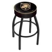 L8B1 - 4 US Military Academy (ARMY) Cushion Seat with Black Wrinkle Base Swivel Bar Stool by Holland Bar Stool Company