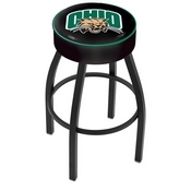 L8B1 - 4 Ohio University Cushion Seat with Black Wrinkle Base Swivel Bar Stool by Holland Bar Stool Company
