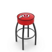 L8B1 - 4 Utah Cushion Seat with Black Wrinkle Base Swivel Bar Stool by Holland Bar Stool Company
