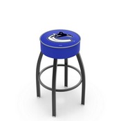L8B1 - 4 Vancouver Canucks Cushion Seat with Black Wrinkle Base Swivel Bar Stool by Holland Bar Stool Company