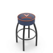 L8B1 - 4 Virginia Cushion Seat with Black Wrinkle Base Swivel Bar Stool by Holland Bar Stool Company