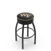 L8B1 - 4 Wake Forest Cushion Seat with Black Wrinkle Base Swivel Bar Stool by Holland Bar Stool Company