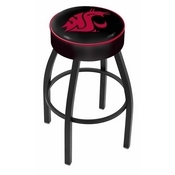 L8B1 - 4 Washington State Cushion Seat with Black Wrinkle Base Swivel Bar Stool by Holland Bar Stool Company