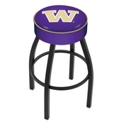 L8B1 - 4 Washington Cushion Seat with Black Wrinkle Base Swivel Bar Stool by Holland Bar Stool Company