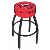 L8B1 - 4 Western Kentucky Cushion Seat with Black Wrinkle Base Swivel Bar Stool by Holland Bar Stool Company