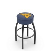 L8B1 - 4 West Virginia Cushion Seat with Black Wrinkle Base Swivel Bar Stool by Holland Bar Stool Company